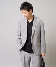 KHKGA41039 a.v.v MEN(アー・ヴェ・ヴェ) 【接触冷感/UVカット/毛玉になりにくい】シルケットスムースVネックカットソー ブラック