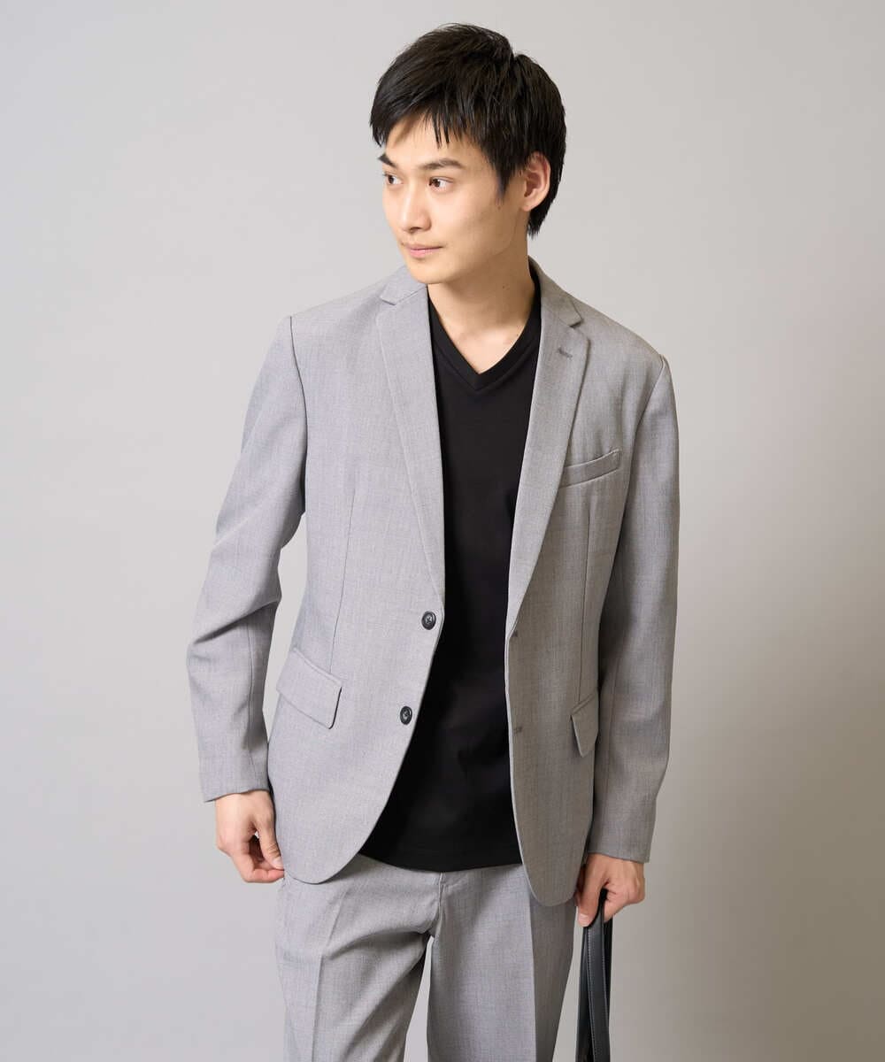 KHKGA41039 a.v.v MEN(アー・ヴェ・ヴェ) 【接触冷感/UVカット/毛玉になりにくい】シルケットスムースVネックカットソー ブラック