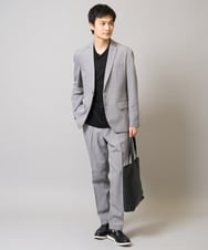 KHKGA41039 a.v.v MEN(アー・ヴェ・ヴェ) 【接触冷感/UVカット/毛玉になりにくい】シルケットスムースVネックカットソー ブラック