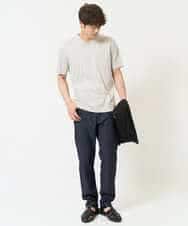 KHKGA41039 a.v.v MEN(アー・ヴェ・ヴェ) 【接触冷感/UVカット/毛玉になりにくい】シルケットスムースVネックカットソー ブラック