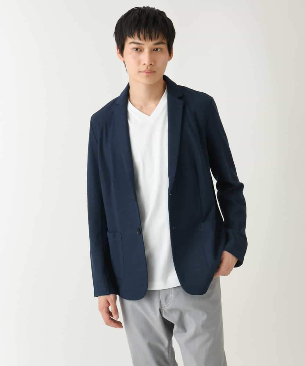 KHKGA41039 a.v.v MEN(アー・ヴェ・ヴェ) 【接触冷感/UVカット/毛玉になりにくい】シルケットスムースVネックカットソー ブラック