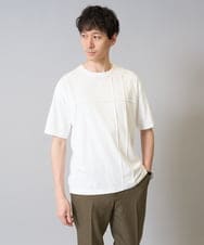 KHKGA53039 a.v.v MEN(アー・ヴェ・ヴェ) 【接触冷感】ピンタックセミワイドシルエットカットソー ホワイト