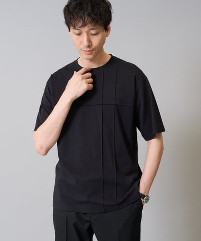 KHKGA53039  【接触冷感】ピンタックセミワイドシルエットカットソー