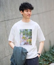 KHKGD19049 a.v.v MEN(アー・ヴェ・ヴェ) 【コラボ/接触冷感】フォトグラファーコラボワイドシルエットカットソー ホワイト