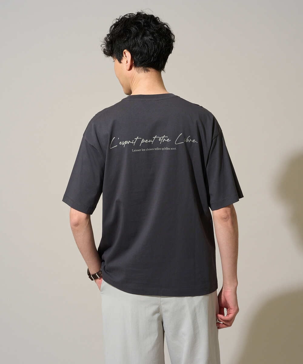 KHKGD19049 a.v.v MEN(アー・ヴェ・ヴェ) 【コラボ/接触冷感】フォトグラファーコラボワイドシルエットカットソー ホワイト