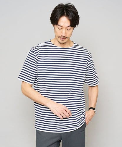 KHKGD23049 a.v.v MEN 【洗濯機で洗える】ベーシックボーダーカットソー
