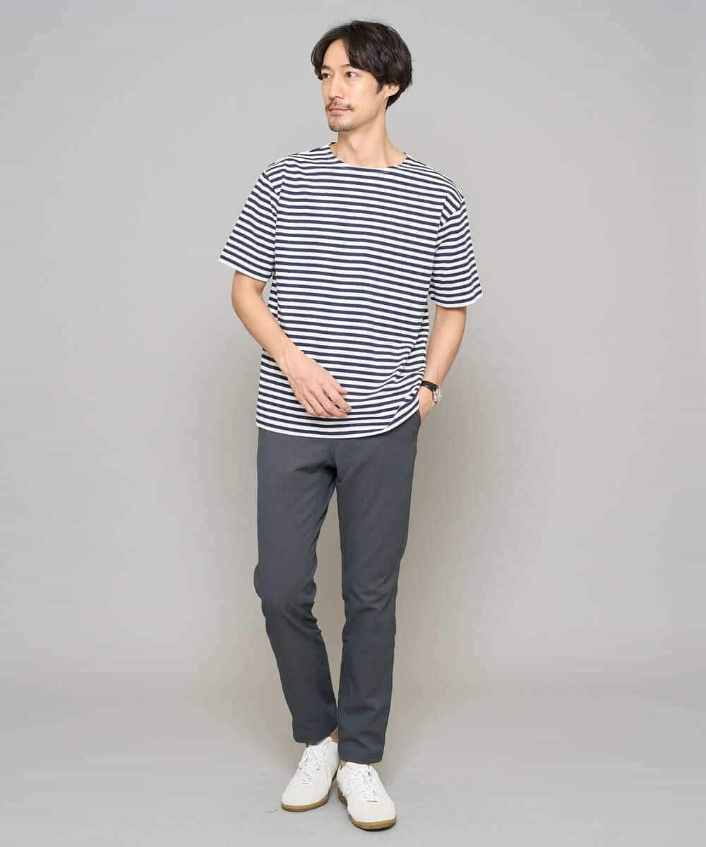 KHKGD23049 a.v.v MEN(アー・ヴェ・ヴェ) 【洗濯機で洗える】ベーシックボーダーカットソー ネイビー
