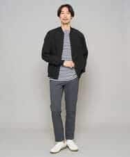 KHKGD23049 a.v.v MEN(アー・ヴェ・ヴェ) 【洗濯機で洗える】ベーシックボーダーカットソー ネイビー
