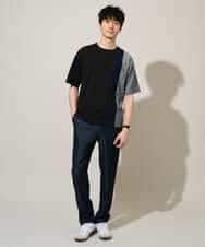KHKGD27059 a.v.v MEN(アー・ヴェ・ヴェ) 夏の一枚着で人気！【洗濯機で洗える】デザテクカットソー ブラック