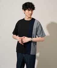 KHKGD27059 a.v.v MEN(アー・ヴェ・ヴェ) 夏の一枚着で人気！【洗濯機で洗える】デザテクカットソー ブラック