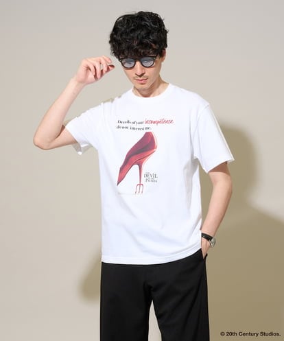 KHKGD33059 a.v.v MEN プラダヲキタアクマプリントＴシャツ