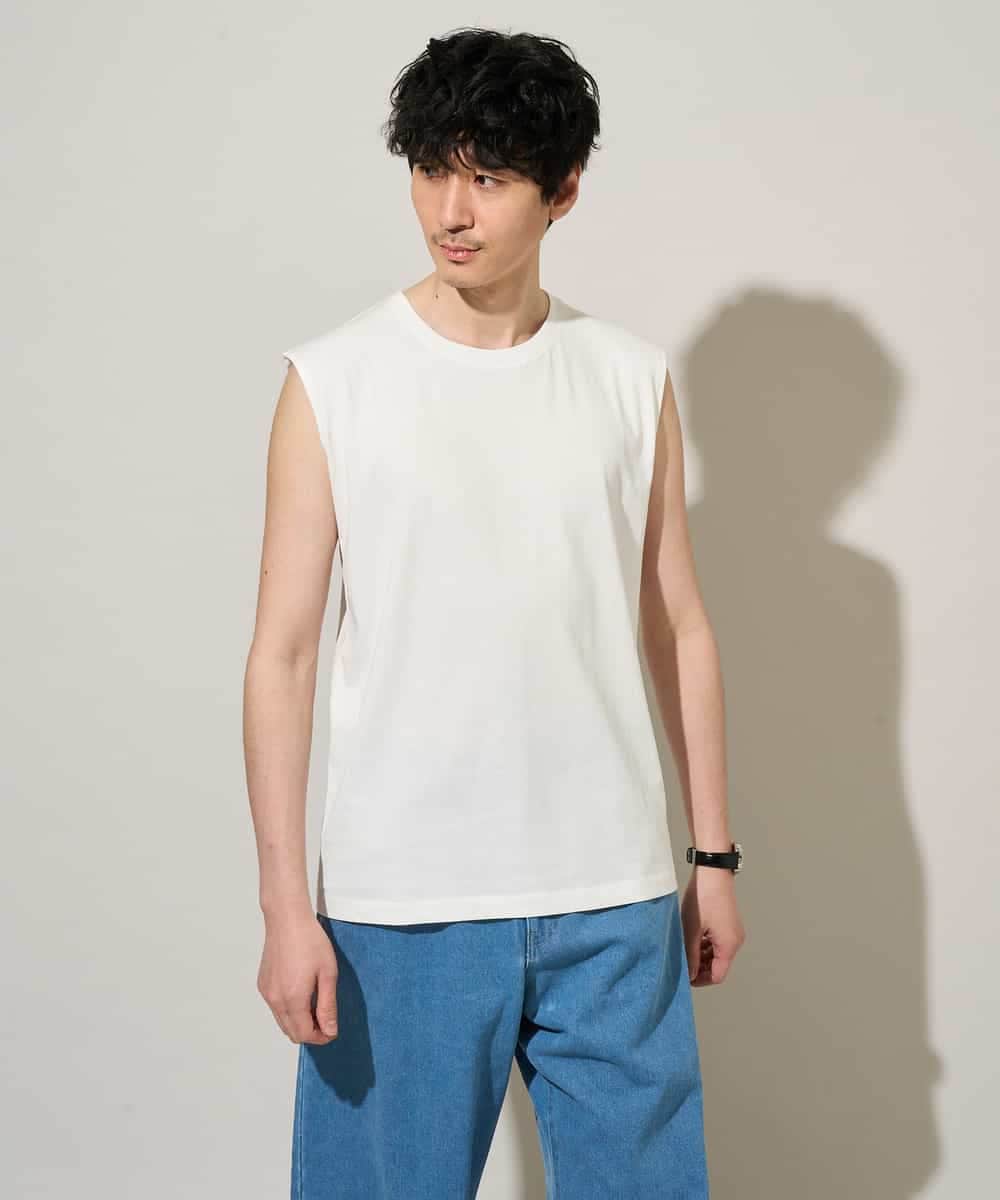 KHKGD39019 a.v.v MEN(アー・ヴェ・ヴェ) 【接触冷感】ノースリーブカットソー ホワイト