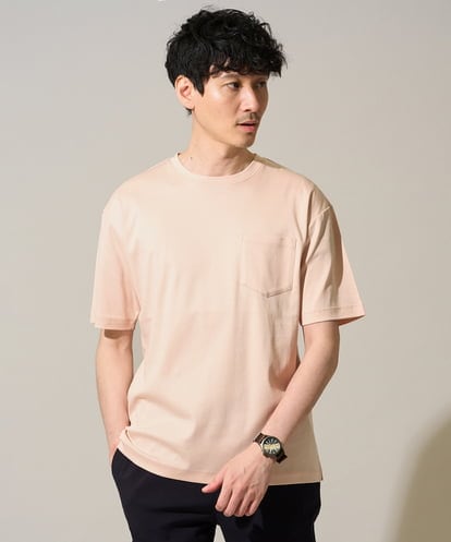 KHKGD40039 a.v.v MEN 【接触冷感 / UVカット】究極の無地Ｔ シルケットスムースシルエットカットソ ー〈洗濯機で洗える/毛玉になりにくい〉