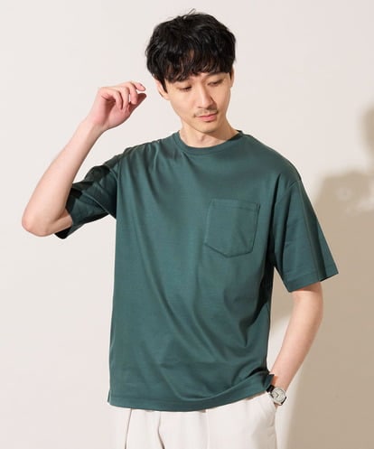 KHKGD40039 a.v.v MEN 【接触冷感 / UVカット】究極の無地Ｔ シルケットスムースシルエットカットソ ー〈洗濯機で洗える/毛玉になりにくい〉