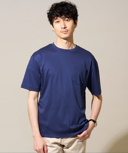 KHKGD40039 a.v.v MEN 【接触冷感 / UVカット】究極の無地Ｔ シルケットスムースシルエットカットソ ー〈洗濯機で洗える/毛玉になりにくい〉