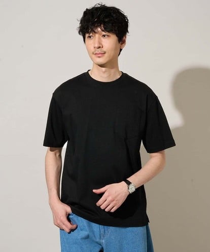 KHKGD40039 a.v.v MEN 【接触冷感 / UVカット】究極の無地Ｔ シルケットスムースシルエットカットソ ー〈洗濯機で洗える/毛玉になりにくい〉