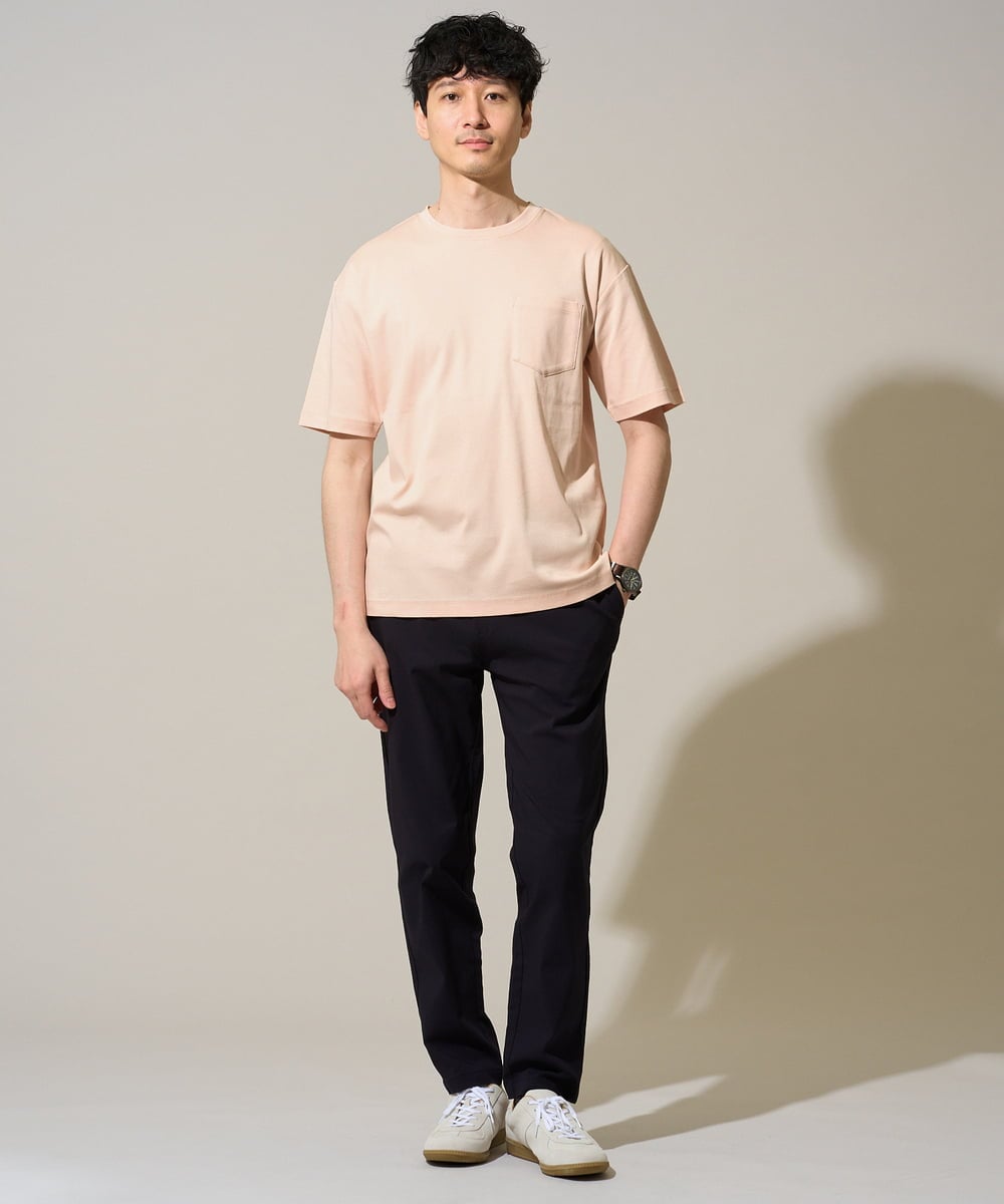KHKGD40039 a.v.v MEN(アー・ヴェ・ヴェ) ＼累計28,000枚販売！／究極の無地Ｔ シルケットスムースシルエットカットソ ー【接触冷感 / UVカット/洗濯機で洗える/毛玉になりにくい】 ブラック