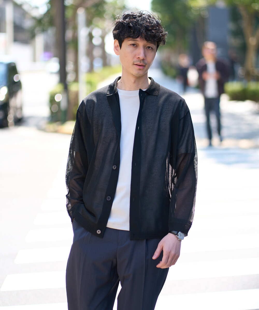 KHKGD40039 a.v.v MEN(アー・ヴェ・ヴェ) ＼累計28,000枚販売！／究極の無地Ｔ シルケットスムースシルエットカットソ ー【接触冷感 / UVカット/洗濯機で洗える/毛玉になりにくい】 ブラック