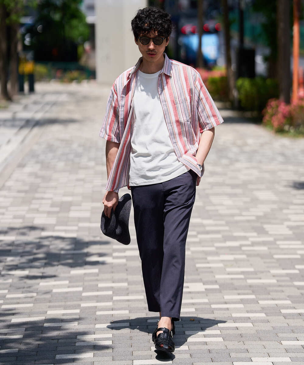 KHKGD40039 a.v.v MEN(アー・ヴェ・ヴェ) ＼累計28,000枚販売！／究極の無地Ｔ シルケットスムースシルエットカットソ ー【接触冷感 / UVカット/洗濯機で洗える/毛玉になりにくい】 ブラック