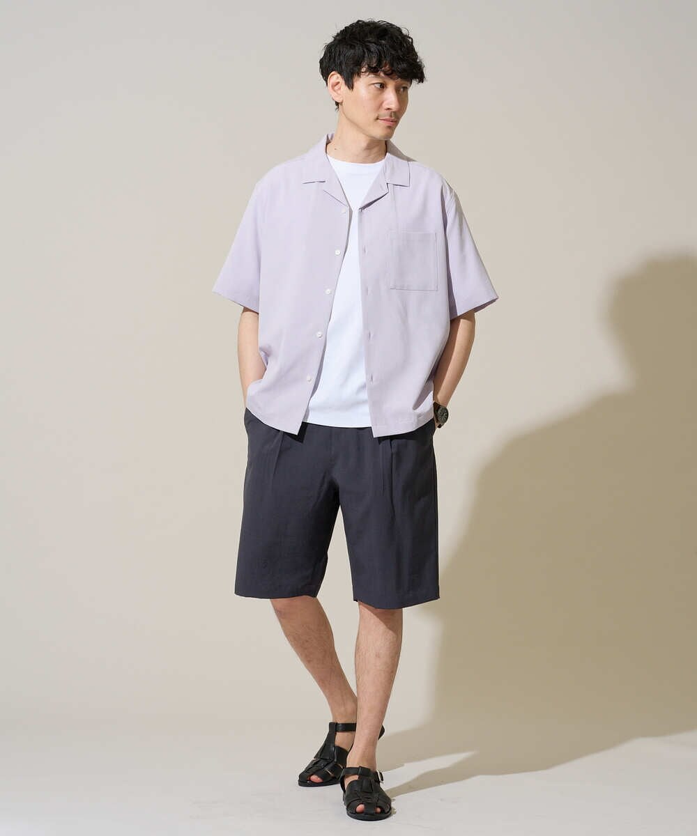KHKGD40039 a.v.v MEN(アー・ヴェ・ヴェ) ＼累計28,000枚販売！／究極の無地Ｔ シルケットスムースシルエットカットソ ー【接触冷感 / UVカット/洗濯機で洗える/毛玉になりにくい】 ブラック