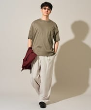 KHKGD40039 a.v.v MEN(アー・ヴェ・ヴェ) ＼累計28,000枚販売！／究極の無地Ｔ シルケットスムースシルエットカットソ ー【接触冷感 / UVカット/洗濯機で洗える/毛玉になりにくい】 ブラック