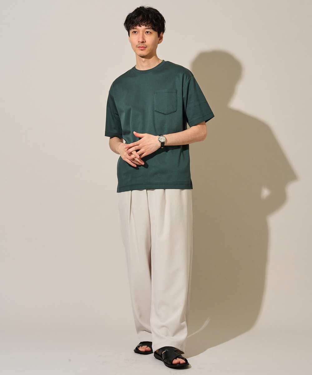 KHKGD40039 a.v.v MEN(アー・ヴェ・ヴェ) ＼累計28,000枚販売！／究極の無地Ｔ シルケットスムースシルエットカットソ ー【接触冷感 / UVカット/洗濯機で洗える/毛玉になりにくい】 ブラック