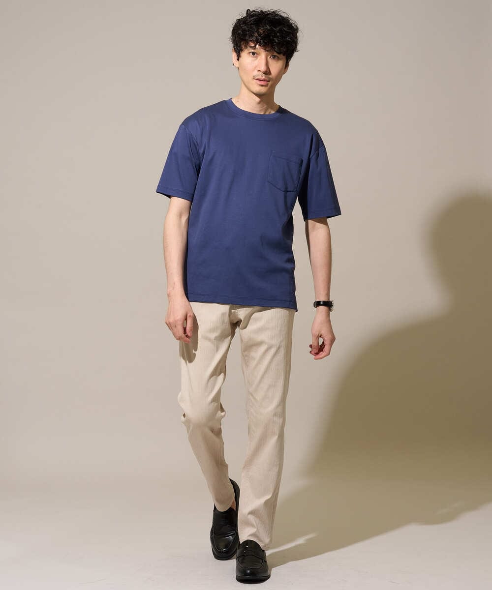 KHKGD40039 a.v.v MEN(アー・ヴェ・ヴェ) ＼累計28,000枚販売！／究極の無地Ｔ シルケットスムースシルエットカットソ ー【接触冷感 / UVカット/洗濯機で洗える/毛玉になりにくい】 ブラック