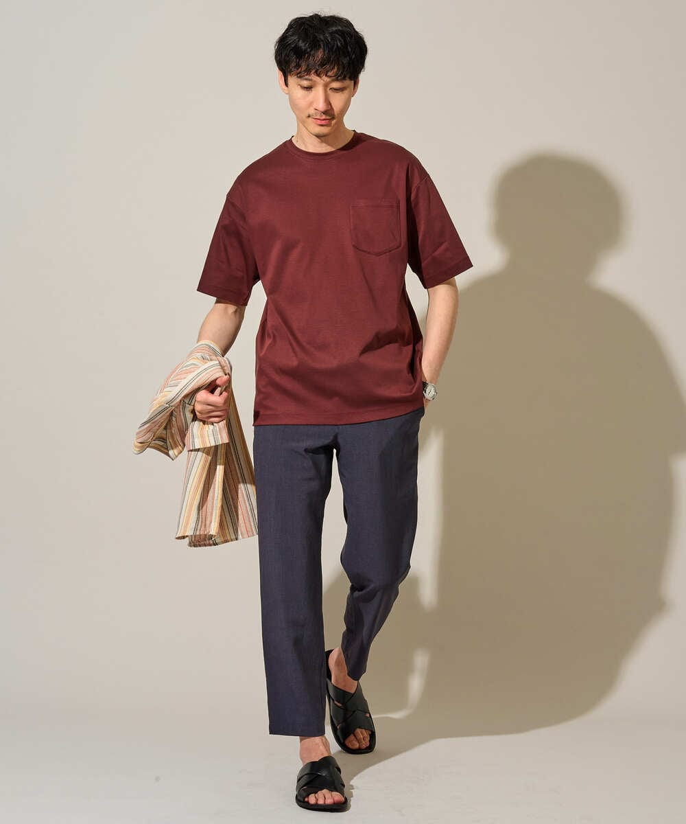 KHKGD40039 a.v.v MEN(アー・ヴェ・ヴェ) ＼累計28,000枚販売！／究極の無地Ｔ シルケットスムースシルエットカットソ ー【接触冷感 / UVカット/洗濯機で洗える/毛玉になりにくい】 ブラック