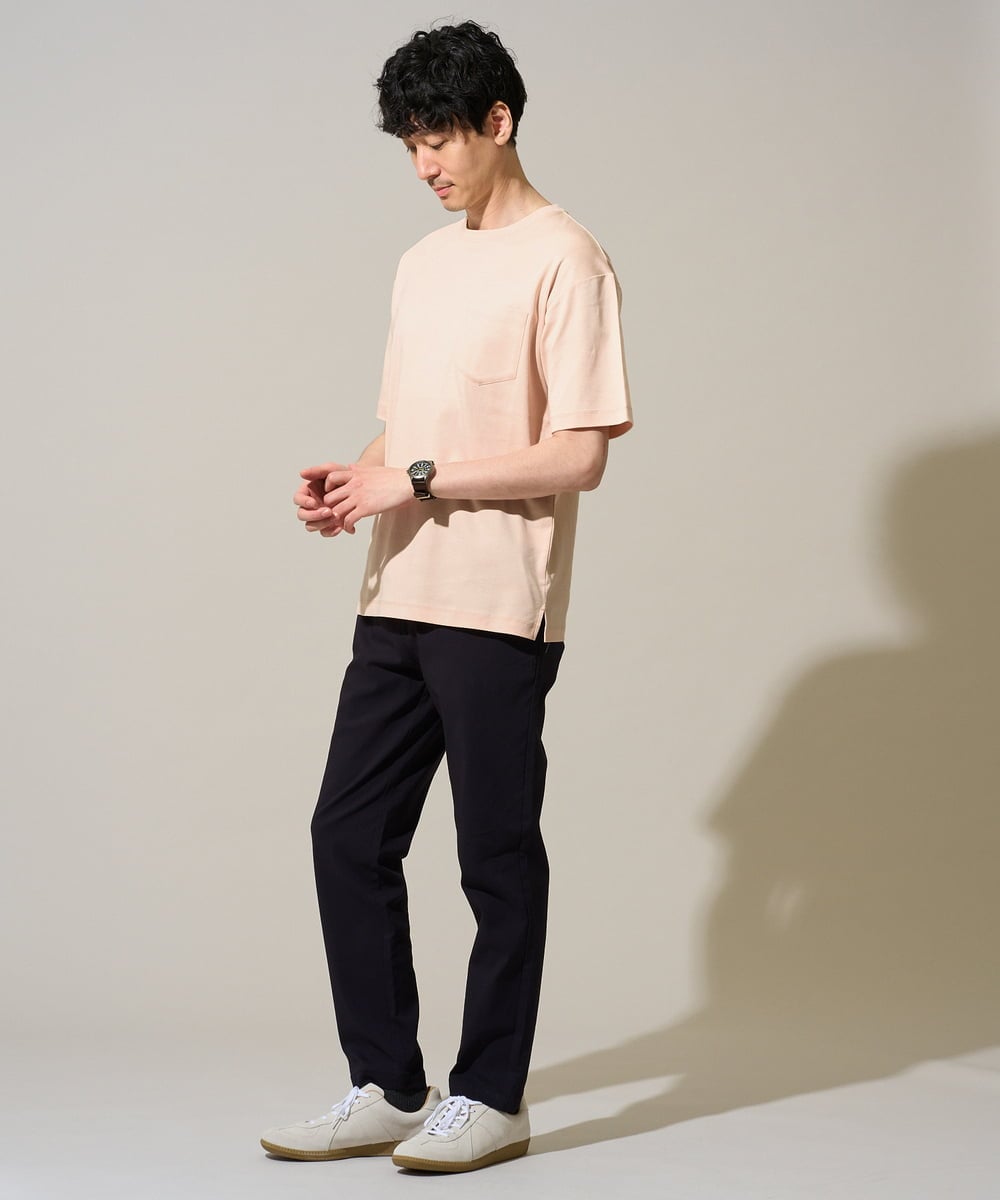 KHKGD40039 a.v.v MEN(アー・ヴェ・ヴェ) ＼累計28,000枚販売！／究極の無地Ｔ シルケットスムースシルエットカットソ ー【接触冷感 / UVカット/洗濯機で洗える/毛玉になりにくい】 ブラック