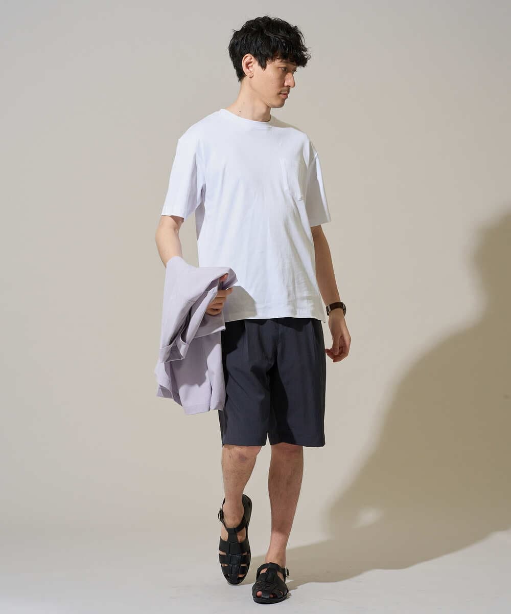 KHKGD40039 a.v.v MEN(アー・ヴェ・ヴェ) ＼累計28,000枚販売！／究極の無地Ｔ シルケットスムースシルエットカットソ ー【接触冷感 / UVカット/洗濯機で洗える/毛玉になりにくい】 ブラック