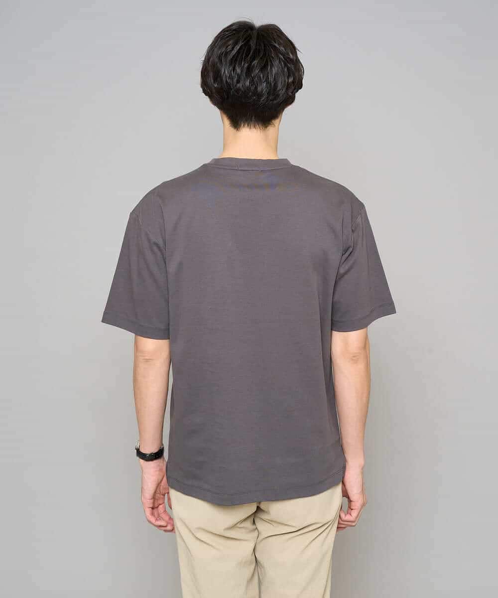 KHKGD40039 a.v.v MEN(アー・ヴェ・ヴェ) ＼累計28,000枚販売！／究極の無地Ｔ シルケットスムースシルエットカットソ ー【接触冷感 / UVカット/洗濯機で洗える/毛玉になりにくい】 ブラック