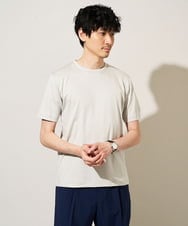 KHKGD42039 a.v.v MEN(アー・ヴェ・ヴェ) 【接触冷感/UVカット/洗濯機で洗える/毛玉になりにくい】シルケットスムースクルーネックスマートＴシャツ ライトグレー