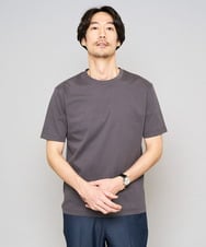 KHKGD42039 a.v.v MEN(アー・ヴェ・ヴェ) 【接触冷感/UVカット/洗濯機で洗える/毛玉になりにくい】シルケットスムースクルーネックスマートＴシャツ ダークグレー