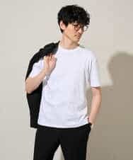 KHKGD42039 a.v.v MEN(アー・ヴェ・ヴェ) 【接触冷感/UVカット/洗濯機で洗える/毛玉になりにくい】シルケットスムースクルーネックスマートＴシャツ ダークグレー