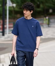 KHKGD89039 a.v.v MEN(アー・ヴェ・ヴェ) 夏カットソー人気NO.1【接触冷感】ライトアゼ１ポイントシシュウスウェットＴ〈イージーケア/洗濯機で洗える/毛玉になりにくい〉 ブラック