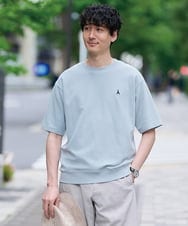 KHKGD89039 a.v.v MEN(アー・ヴェ・ヴェ) 夏カットソー人気NO.1【接触冷感】ライトアゼ１ポイントシシュウスウェットＴ〈イージーケア/洗濯機で洗える/毛玉になりにくい〉 ブラック