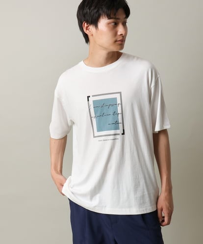 KHKGV25034  【定番アイテム】スクエアプリントセミワイドシルエットTシャツ