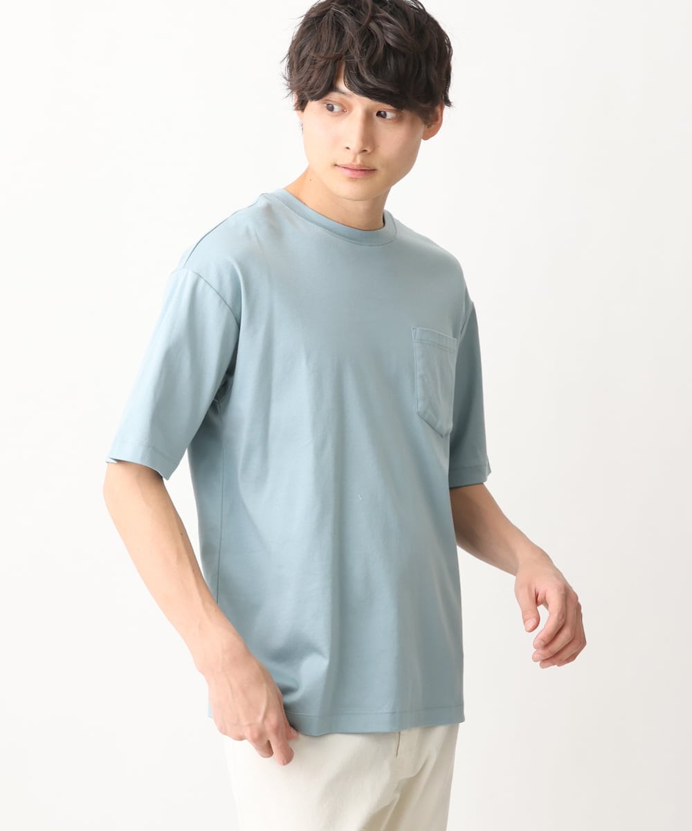 KHKGV40034 a.v.v MEN(アー・ヴェ・ヴェ) 【定番アイテム】ハイクオリティーコットンシルケットTシャツ ミント