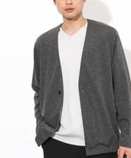 KHKGV41034 a.v.v MEN(アー・ヴェ・ヴェ) 【定番アイテム】ハイクオリティーコットンシルケットＶネックＴシャツ ライトグレー