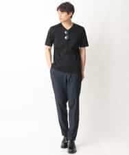 KHKGV41034 a.v.v MEN(アー・ヴェ・ヴェ) 【定番アイテム】ハイクオリティーコットンシルケットＶネックＴシャツ ダークグレー