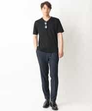 KHKGV41034 a.v.v MEN(アー・ヴェ・ヴェ) 【定番アイテム】ハイクオリティーコットンシルケットＶネックＴシャツ ダークグレー