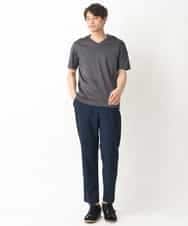 KHKGV41034 a.v.v MEN(アー・ヴェ・ヴェ) 【定番アイテム】ハイクオリティーコットンシルケットＶネックＴシャツ ダークグレー