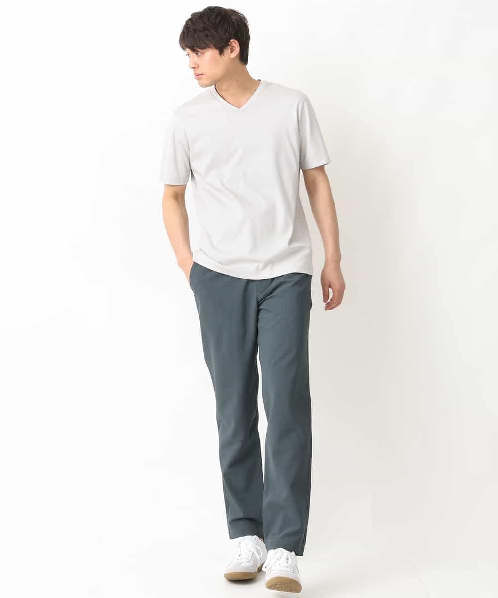 KHKGV41034 a.v.v MEN(アー・ヴェ・ヴェ) 【定番アイテム】ハイクオリティーコットンシルケットＶネックＴシャツ ダークグレー