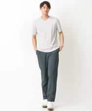 KHKGV41034 a.v.v MEN(アー・ヴェ・ヴェ) 【定番アイテム】ハイクオリティーコットンシルケットＶネックＴシャツ ダークグレー