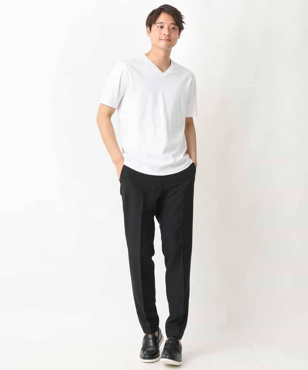 KHKGV41034 a.v.v MEN(アー・ヴェ・ヴェ) 【定番アイテム】ハイクオリティーコットンシルケットＶネックＴシャツ ダークグレー
