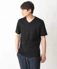 KHKGV41034 a.v.v MEN(アー・ヴェ・ヴェ) 【定番アイテム】ハイクオリティーコットンシルケットＶネックＴシャツ ダークグレー