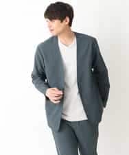 KHKGV41034 a.v.v MEN(アー・ヴェ・ヴェ) 【定番アイテム】ハイクオリティーコットンシルケットＶネックＴシャツ ダークグレー