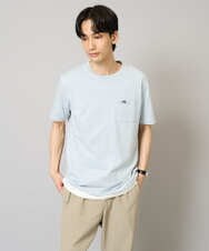 KHKGV75029 a.v.v MEN(アー・ヴェ・ヴェ) 【接触冷感/綿100％】ワンポイント刺繍半袖Tシャツ ライトブルー