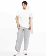 KHKGV75029 a.v.v MEN(アー・ヴェ・ヴェ) 【接触冷感/綿100％】ワンポイント刺繍半袖Tシャツ ライトグレー