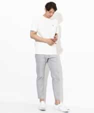 KHKGV75029 a.v.v MEN(アー・ヴェ・ヴェ) 【接触冷感/綿100％】ワンポイント刺繍半袖Tシャツ ライトグレー